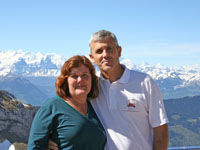 photo of my wife and I on Mt Pilatus