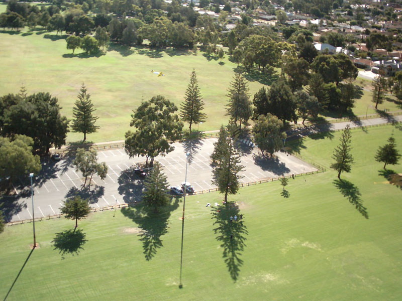 view from air of park