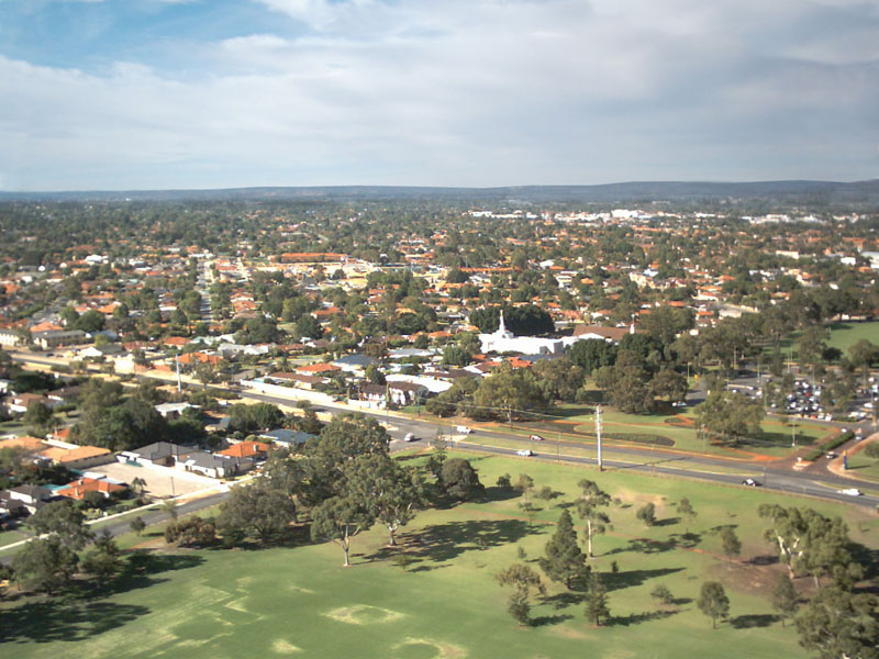 view from air of suburb