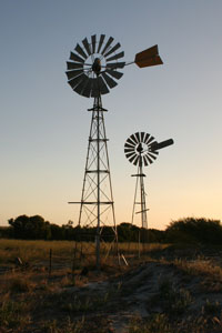 photo of 2 windmills